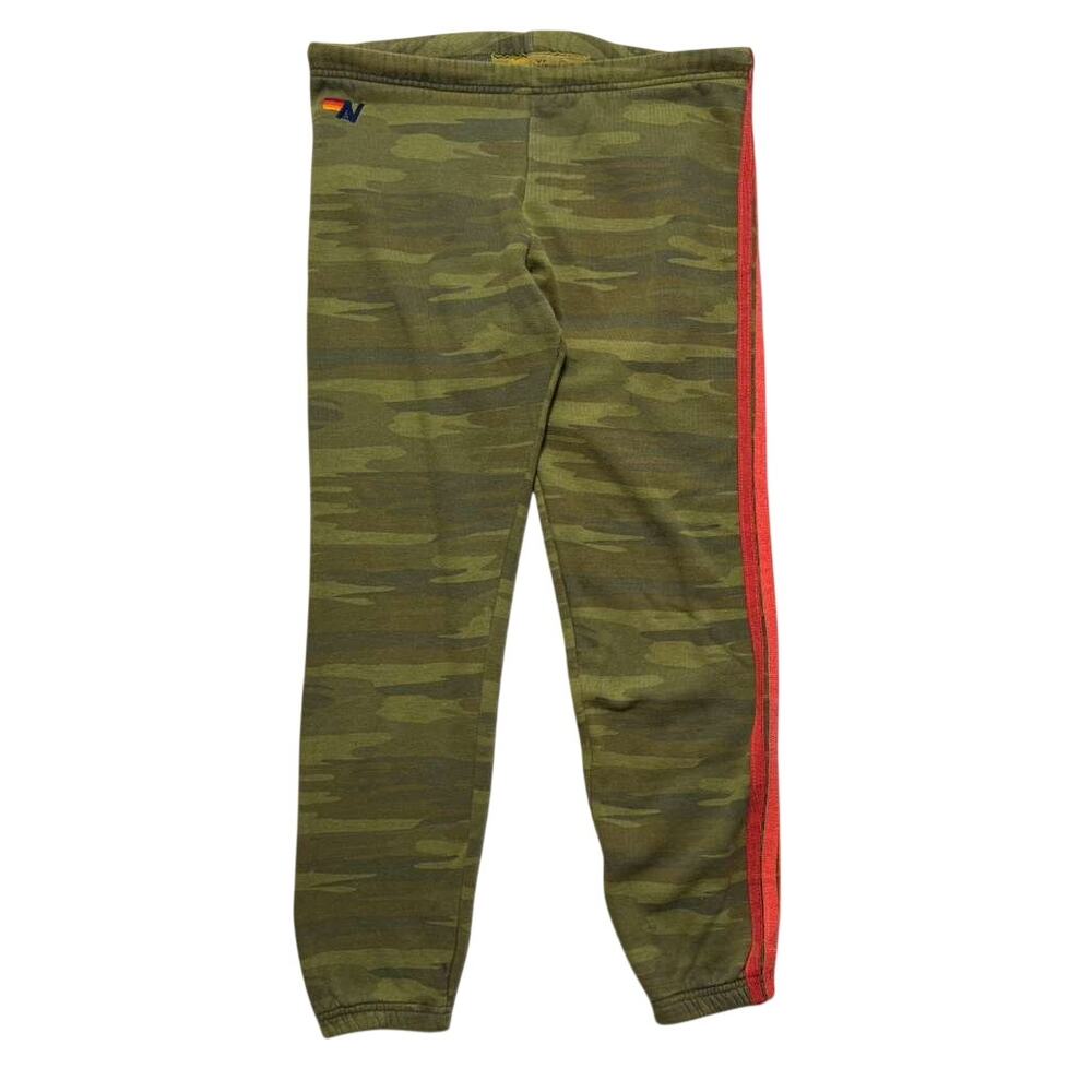 Aviator Nation 5 Stripe Camo Jogger Sweatpants XS Green
